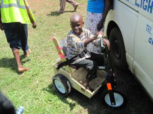 Kenyan boy receives a child PET.