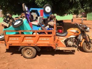Pedal carts all loaded up with their new owners on their way home!